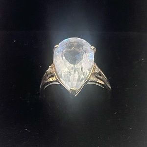 Gorgeous 10K solid gold White Topaz Ring size 5.  Approximately 4 CT. Great gift